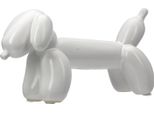 Gilde Figur, Dackel, "Dackel Ballonhund"", Ballonhund, Keramik, Weiß, Ve 2, L. 10 Cm, B. 21 Cm, H. 10 Cm 58582"