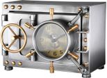 Gilde Spardose, Stand-/ Tischuhr, Tresor, Metall, Silberfarben, Ve 1, L. 17 Cm, B. 24 Cm, H. 18 Cm 59086