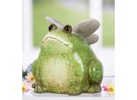 Gilde Figur, Frosch, "Flying Frog"", Keramik, GrüN, Ve 3, L. 14 Cm, B. 15 Cm, H. 15 Cm 58667"