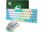 Set Tastiera E Mouse Da Gioco: 62 Tasti Cablati, 7 Retroilluminazione Led Rgb, 19 Tasti Anti-Ghosting + Mouse Da Gioco Ultraleggero Da 2400 Dpi