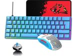 Tastiera E Mouse Da Gioco Con Layout Uk Al 60%: Mini Tastiera Meccanica A 62 Tasti, 19 Effetti Di Illuminazione Arcobaleno E 6 Rgb, Mouse Leggero Con 6400 Dpi