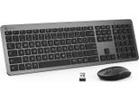 Tastiera E Mouse Wireless - Set Di Mouse Con Tastiera Wireless 2.4G Ultrasottile E Ricaricabile Per Pc, Desktop, Notebook, Laptop, Windows Mac Os, Layout Qwertz