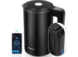 Bollitore Intelligente Da 1,7L In Acciaio Inox Con Impostazione Della Temperatura 40°C-100°C, Controllo Wifi, Compatibile Con Alexa, Silenzioso, Senza Fili, Funzione Keep Warm, Nero