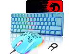 Set Di Tastiera E Mouse, Tastiera Meccanica Rgb 60%, 62 Tasti Della Tastiera Da Gioco Illuminata A Filo Con Layout Britannico + Mouse Ultraleggero Da 6400 Dpi + Tappetino Per Mouse