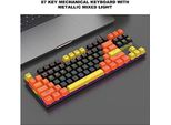 75% Tastiera Meccanica Da Gioco Interruttore Blu, Usb Led Retroilluminazione Anti-Ghosting, 87 Tasti, Computer Compatto