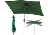 Aopunly Ombrellone Rettangolare, Ombrellone Da Balcone Pieghevole A Manovella In Ferro, Inclinabile, 1,4X2,1 M, Verde