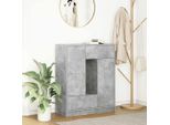 Maison Exclusive - Credenza Con Cassetti E Ante Grigio Cemento 73X31X90 Cm
