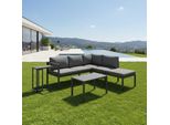 Mucola Gruppo Di Sedute Divano Angolare In Alluminio Con Tavolino Lounge Resistente Alle Intemperie Tavolo Grigio Mobili Da Balcone Mobili Da Terrazzo Mobili Da Esterno Giardino