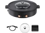 2 In 1 Grill Elettrico Senza Fumo Bbq Grill E Hot Pot - 1800W Grill Con Funzione Hot Pot