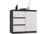 Cassettiera Stretta Combinata Elbe - Antracite / Bianco