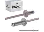 Rivetti Aperti In Alluminio 3,2X8 Mm RAL9007