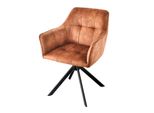 Riess-Ambiente Stuhl Loft - Kupferbraun Samt Drehbar Metallgestell Schwarz Mit Armlehne
