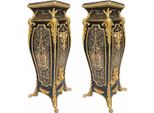 Casa Padrino Set Di Colonne Barocche Nero/Oro H. 125 Cm - Magnifici Mobili Barocchi
