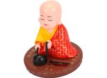 Piccolo Monk Ornamento Solare Auto Annuendo Bussare Buddha Statua Giocattolo Per Auto Cruscotto Casa Desktop Decor Capodanno Cinese Regalo Rosso