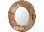 Vidaxl Specchio Decorativo In Teak 80 Cm Rotondo - Specchio Decorativo - Specchio Decorativo - Specchio - Specchio Da Parete