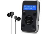 Radio Digitale Con Lettore MP3 - Radio Dab/Dab+ E Fm - Radio Sportiva Portatile - Memoria 20 Stazioni, Orologio E Sveglia - Nero Grigio