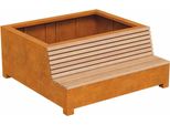 Panchina Da Parco Casa Padrino - Panchina Da Città Con Fioriera 200 Cm - Mobili Da Giardino E Parchi