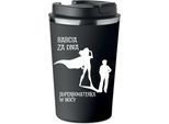 Tazza Termica Premium Nera Etichetta Regalo Nonnina Supereroe KT_255
