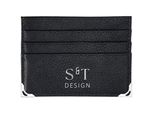 S&T Design Portafoglio Portacarte Di Credito Portafoglio In Pelle Portafoglio Portacarte Con Angoli In Metallo Portafoglio Sottile Nero