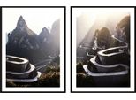 Bildposter In Quadro 53X73Cm Dittico Con 2 Dipinti Montagna Strada P2092