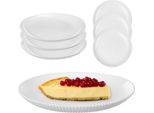 Set Di 3 Piatti Da Dessert Kadax Da 19 Cm, Piatti Da Colazione In Vetro Opalino Bianco, Piatti Da Torta, Piatti Piccoli Per Dolci, Dessert E Colazione, Lavabili In Lavastoviglie (Bianco)