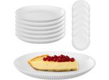 Set Di 6 Piatti Da Dessert Kadax Da 19 Cm, Piatti Da Colazione In Vetro Opalino Bianco, Piatti Per Dolci, Piatti Piccoli Per Torte, Dessert E Colazione, Lavabili In Lavastoviglie (Bianco)