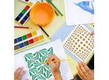 Set Di 16 Pezzi Di Stencil Geometrici Da Colorare - Set Per L'artigianato - Stencil Riutilizzabili - 20 Cm - Plastica