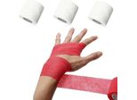 3 Pezzi 450 Cm Nastro Sportivo Autoadesivo Nero - Bendaggio - Cerotto - Nastro Sportivo - Adatto Per Distorsioni E Gonfiori Alla Caviglia Nell'uomo E Negli Animali (10 Cm X 4,5 M) - Bianco - 10 Cm X 4,5 M