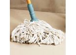 Mop Per Pavimenti In Cotone Con Copertura Di Ricambio - Copertura Con Nappe Super Assorbenti - Per Pavimenti Duri, Legno E Laminato - Bambù ® - Blu