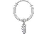 Orecchini A Cerchio In Argento Con Cuore Pendente E Zirconi Argento Unisize Maxte