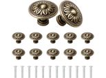 12 Maniglie Rotonde Per Cassetti, 30 Mm, Pomelli Per Mobili In Bronzo Antico, Pomelli Per Armadi Vintage A Un Foro, Pomelli Per Porte Per Armadi