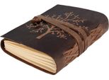 Taccuino In Pelle - Diario Con Albero Della Vita - 400 Pagine - Carta A Righe