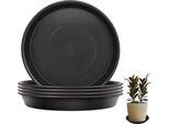 Sottovasi Rotondi Per Vasi Di Plastica - Per Interni Ed Esterni - Confezione Da 5 - Nero - 25 Cm