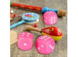 Set Di Dadi In Schiuma Rosa - 6 Cubi Numerici Morbidi Per Bambini