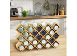 Porta Spezie In Bambù Con Barattoli - Organizzatore Da Cucina