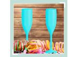 Set Di 12 Calici Da Champagne In Plastica Infrangibile