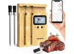 Termometro Per Carne Senza Fili Con 2 Sonde E Controllo Tramite App - Portata Bluetooth Di 150 M Per Cucina E Grill