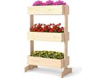 Fioriera Da Giardino Verticale A 3 Livelli, In Legno Di Pino, 69X39X109 Cm