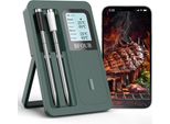 Termometro Per Carne Senza Fili Con 2 Sonde - Termometro Per Barbecue Bluetooth Con Ampio Display Lcd E Controllo Tramite App