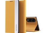Custodia Per Samsung Galaxy S25 Edge Custodia Magnetica In Finto Cuoio Con Funzione Stand Giallo