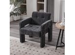 Lvhom Poltrona Imbottita Con Rivestimento In Ciniglia, Poltrona Con Struttura In Legno, Poltrona Imbottita Relax Poltrona Lounge Scandi, 67,5X74,5X69Cm, Portata 230Kg, Grigio