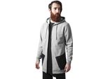 PáNská Mikina Urban Classics Long Peached Tech Zip Hoody Gry/Blk - S