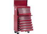 Homcom Carrello Portautensili Mobile Carrello Per Officina Carrello Portautensili Cassetta Portautensili (Rosso)