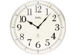 Ams 5606 Orologio Da Parete Radiocontrollato Analogico Argento Rotondo Con Vetro