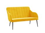 Vidaxl Panca Giallo 110X76X80 Cm In Velluto
