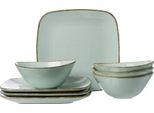 Ritzenhoff & Breker Casa Tafelservice 8-Tlg., Geschirrset, Service, Quadratisch / Rund, Porzellan, Blau, 83187