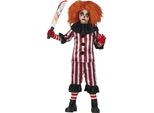 Clown Spaventoso Divertente Costume Halloween Bambini Fantasia Festa, Taglia: 110/116 Colore: Nero