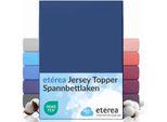 EtéRea Comfort Jersey Topper Lenzuolo Teso Navy 180X200 - 200X200 Cm