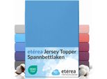 EtéRea Comfort Jersey Topper Lenzuolo Teso Azzurro 200X200 - 200X220 Cm