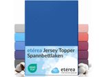 EtéRea Comfort Jersey Topper Lenzuolo Teso Blu 180X200 - 200X200 Cm